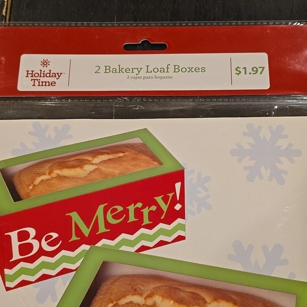 Christmas Bakery Boxes Holiday Loaf‎ Pan Treat Boxes Be Merry 12 Ct  6 pks NEW